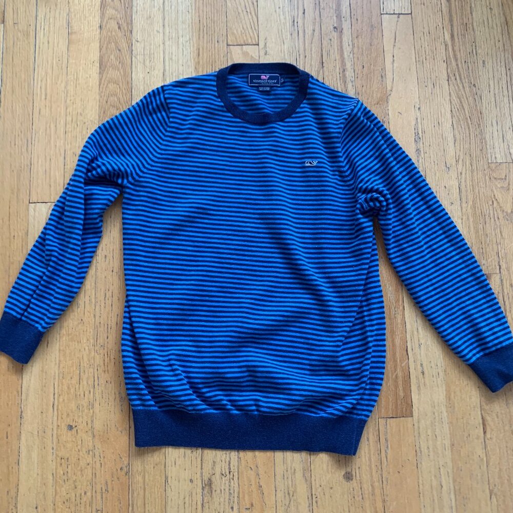 Vineyard Vines Sweater Boys XLarge 20 Bimini Blue Crew Neck Pullover Cotton